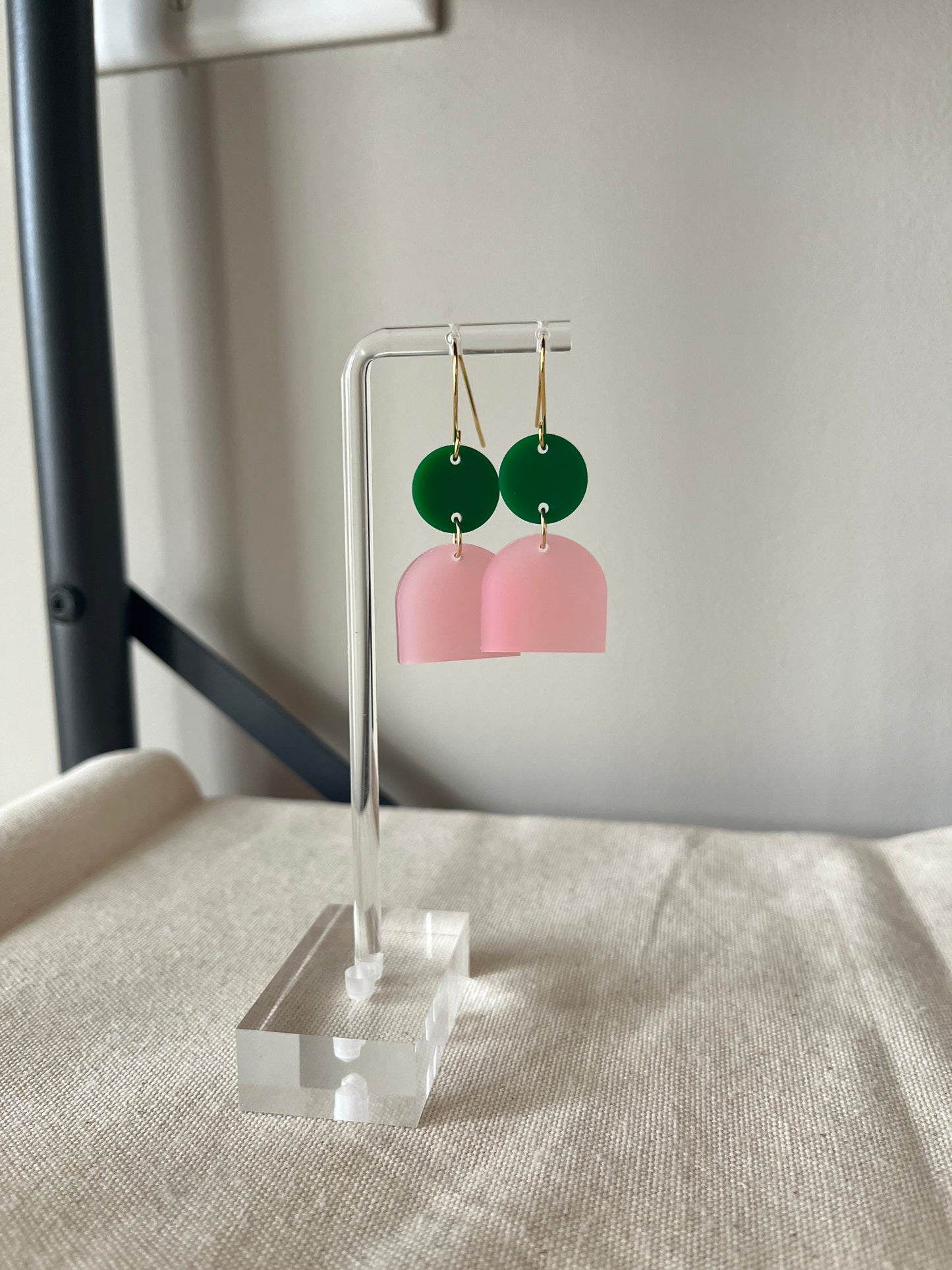 Modern Frosted Acrylic Color-block Earrings