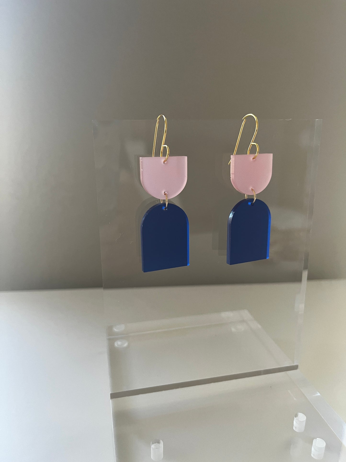 Modern Frosted Acrylic Color-block Earrings