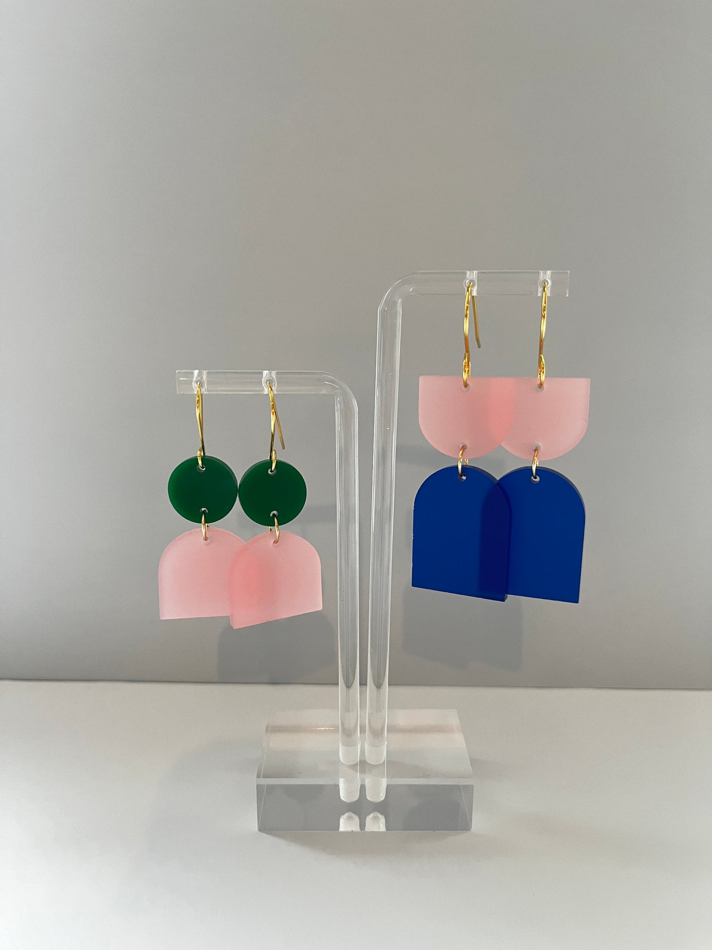 Modern Frosted Acrylic Color-block Earrings