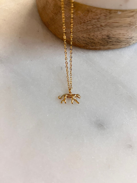 Tiny Cheetah Charm Necklace