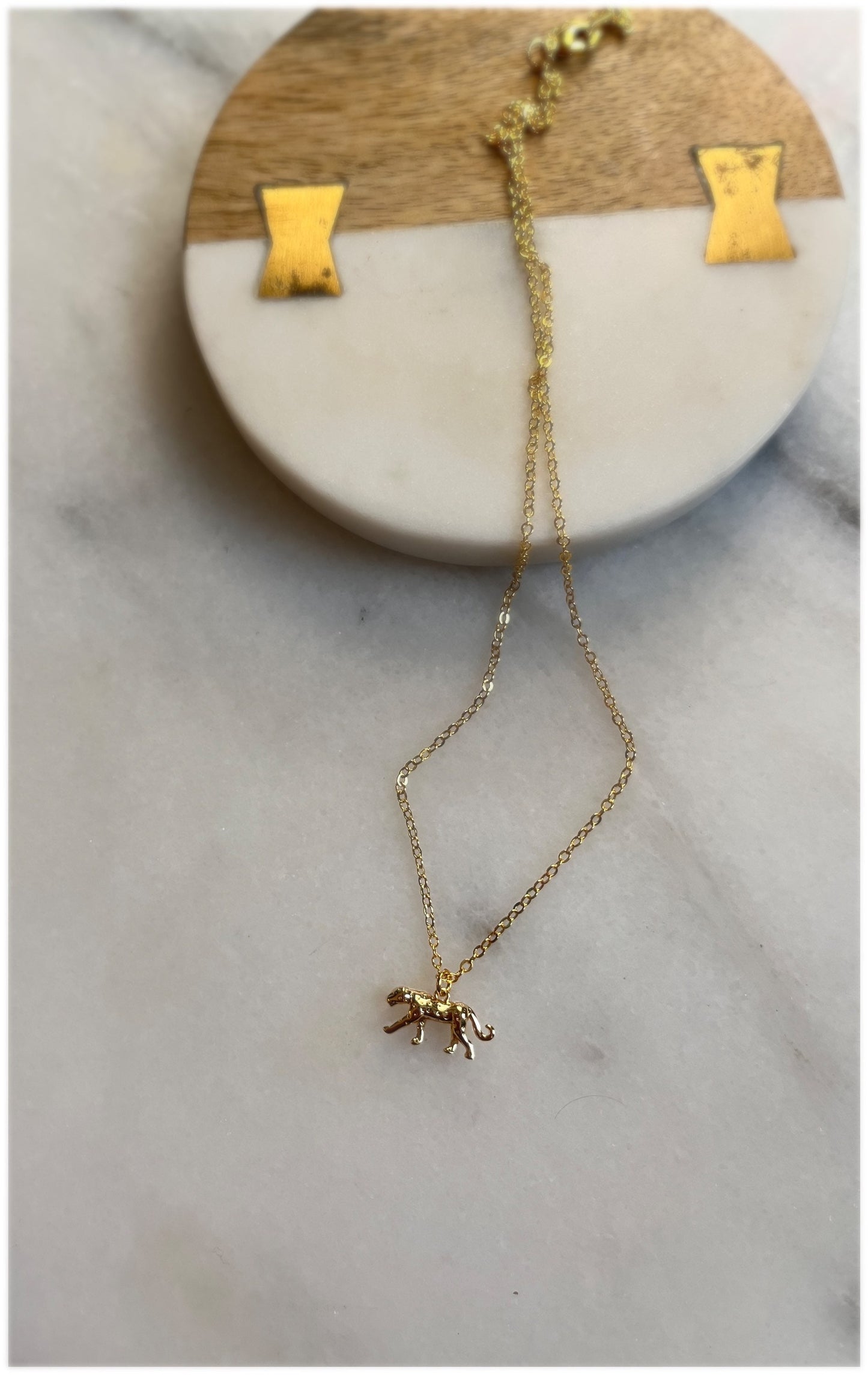 Tiny Cheetah Charm Necklace